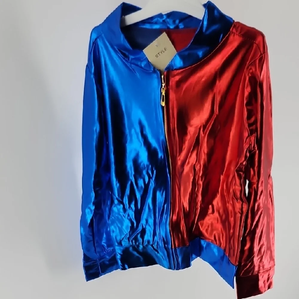 FREEDOM Harley Quinn Blue Red Cos0lay Bomber Jacket W Shorts 5/6